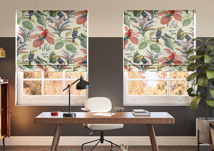 Parakeet Faux Silk, Pink Lotus - Motorised Roman Blind - Image 3
